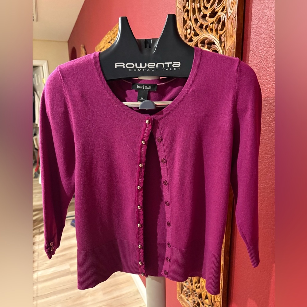 White House Black Market Magenta Cardigan